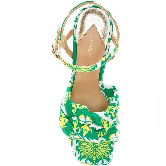 Antonio Melani Bold platform sandals green and yellow pattern - Picture 5 of 11